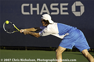 Tennis Action Moving Out of the Composition