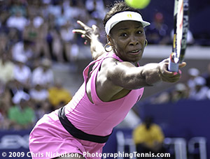 Venus Williams -- Tennis Action Moving Toward the Viewer